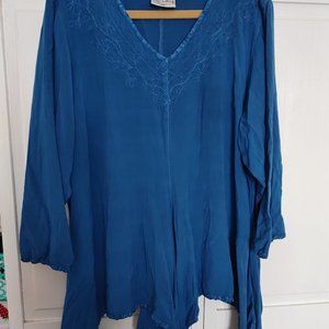 Holy Clothing Swing Tunic Top Handkerchief Hem 3X